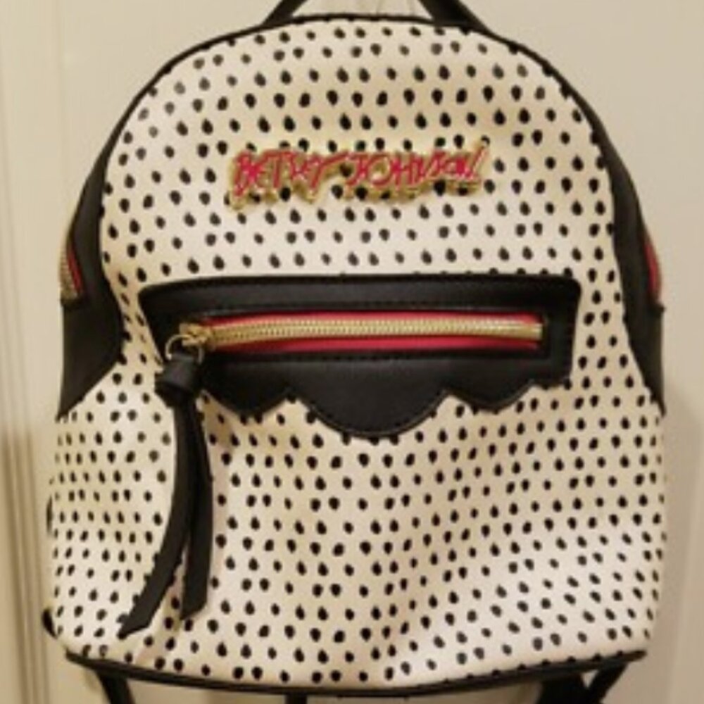 Betsey Johnson Luv Betsy Black And White Mini Backpack